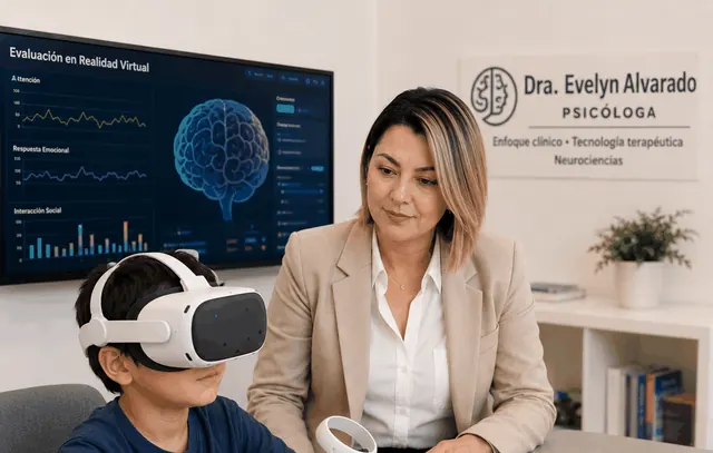 Evaluación atencional con realidad virtual guiada por la Dra. Evelyn Alvarado